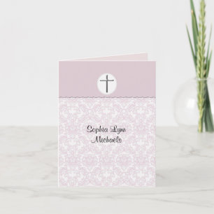 Elegant Rosa Damask Photo - tackkort