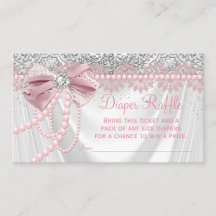 Elegant  Rosa Diamond Pearl Diaper Raffle