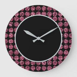 Elegant Rosa Diamonds Glam Gnistra Black Rosa Stor Klocka