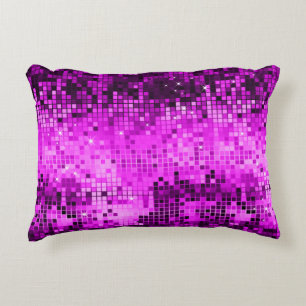 Elegant Rosa Disco Boll Glitter & Sparkles Prydnadskudde