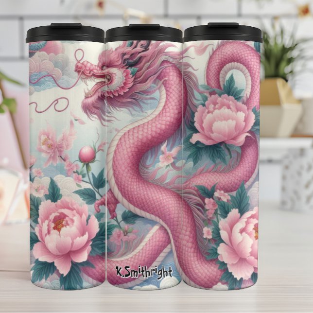 Elegant Rosa Dragon med Peonies (Skapare uppladdad)