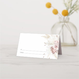 Elegant Rosa Dusty Ro Blommigt Bröllop Placeringskort