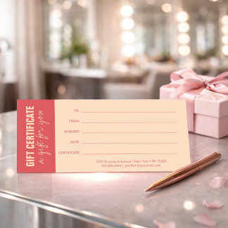 Elegant Rosa & Elfenbensfärgad Företagscertifikat