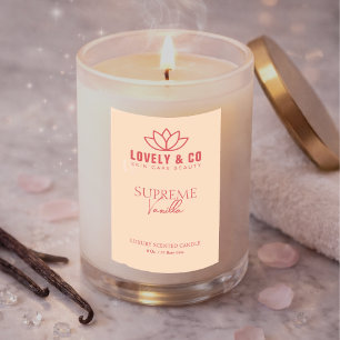 Elegant Rosa & Elfenbensfärgad Ljusstake Produktet Mat Etikett