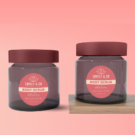 Elegant Rosa & Elfenbensvitt Salong Skönhetsproduk Runt Klistermärke