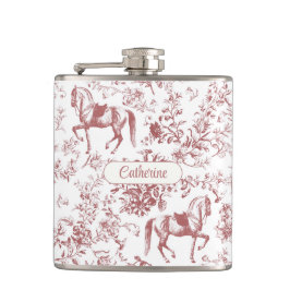 Elegant Rosa Equestrian Blommigt Toile Namn Fickplunta