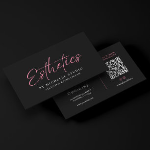 Elegant Rosa Estetik Estetiker Monogram Visitkort