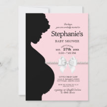 Elegant Rosa Etniskt silhouette Baby Shower