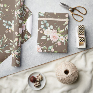 Elegant Rosa Eucalyptus Brown Presentpapper