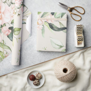 Elegant  Rosa Eucalyptus Greenery Beige Presentpapper