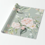 Elegant Rosa  Eucalyptus Grönt Presentpapper<br><div class="desc">Fantastisk rosa och blommor av  färgad med grönaktiga accenter tillsammans med vissa söt eukalyptus på en grönt. Så söt för möhippa eller bröllop.</div>