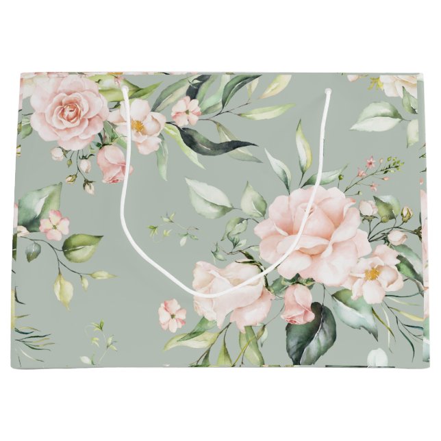 Elegant Rosa  Eucalyptus Sage Grönt Bröllop (Framsidan)