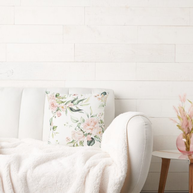 Elegant Rosa  Eucalyptus Vit Kudde (Soffa)