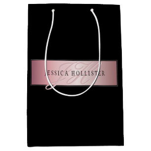 Elegant Rosa Fals Rosa Guld Namn & Initialer