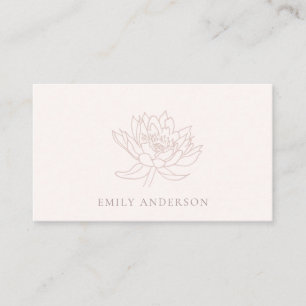 ELEGANT ROSA FAUX RO GULD LOTUS BLOMMIGT VISITKORT