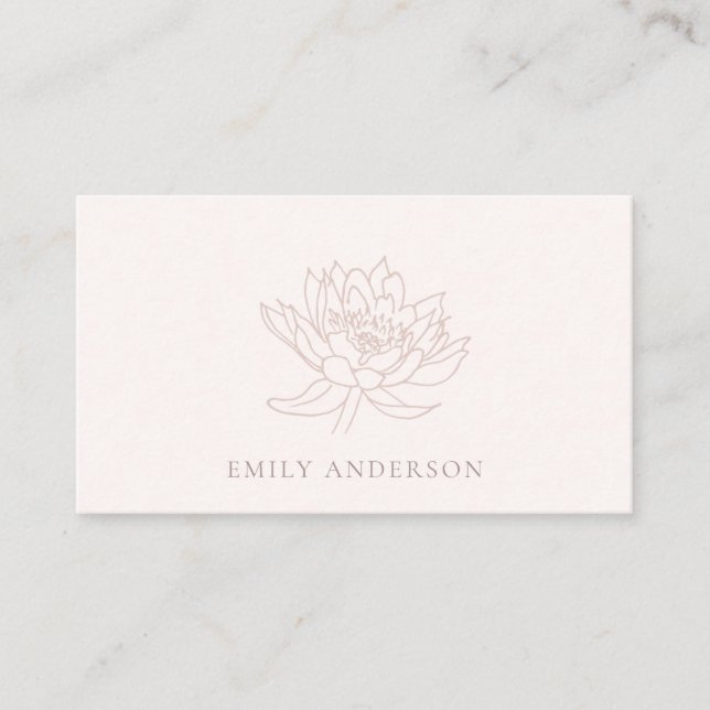 ELEGANT  ROSA FAUX RO GULD LOTUS BLOMMIGT VISITKORT (Framsida)