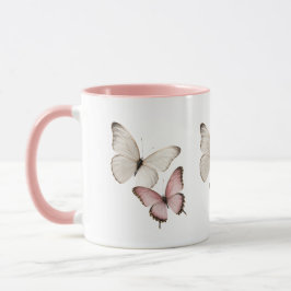 Elegant Rosa Fjäril Mugg