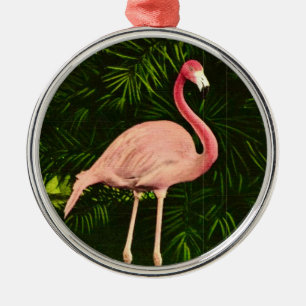 Elegant Rosa Flamingo Julgransprydnad Metall