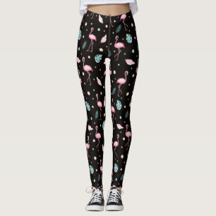 Elegant Rosa Flamingo Pattern Leggings