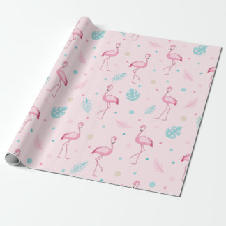 Elegant Rosa Flamingo Pattern Presentpapper