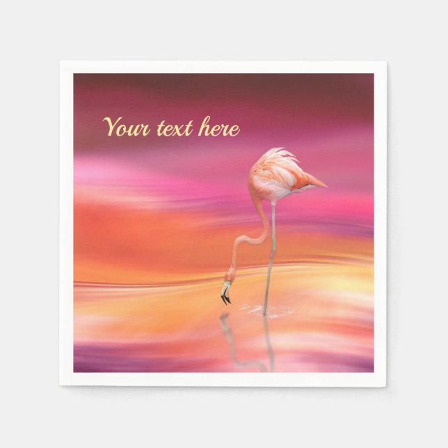 Elegant Rosa Flamingo Surreal Pastels Personalize Pappersservett (Framsidan)