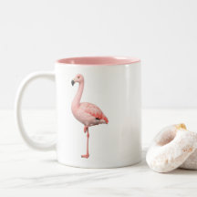Elegant Rosa Flamingo Tvåtons Tropisk Kaffemugg