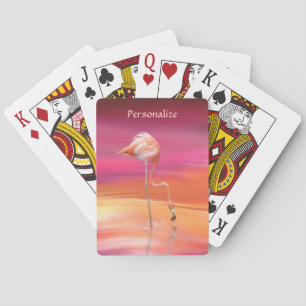 Elegant Rosa Flamingo Watercolor Art Personlig Casinokort