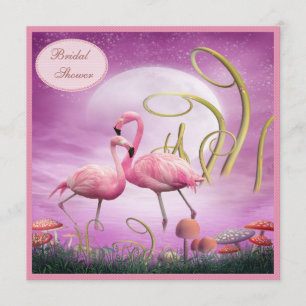 Elegant Rosa Flamingos Möhippa Inbjudningar