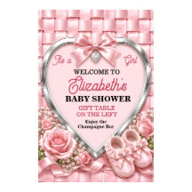 Elegant Rosa Flicka Baby Shower