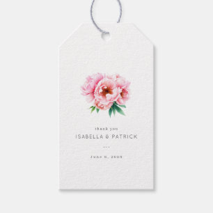 Elegant rosa floral akvarell presentetikett