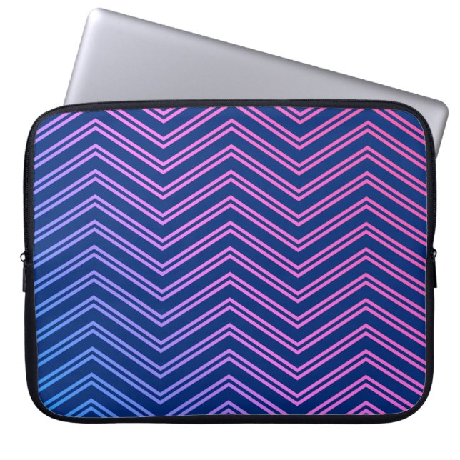 Elegant Rosa-flottan Chevron Mönster Laptop sleeve (Framsidan)