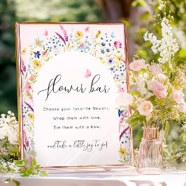 Elegant Rosa Flower Pub Sign Poster