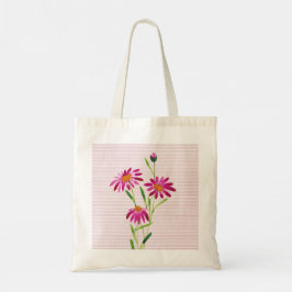 Elegant Rosa Flower Tote Bag Tygkasse