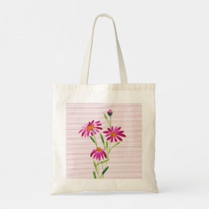 Elegant Rosa Flower Tote Bag Tygkasse