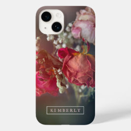 Elegant Rosa Flowers Anpassningsbar iphone case