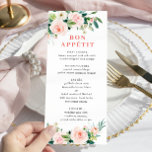 Elegant Rosa  Flowers Bröllop Midmeny Meny<br><div class="desc">Om du vill göra ytterligare anpassningar klickar du på länken "anpassa ytterligare" och användor verktyg som är utformat för att ändra mallen.</div>