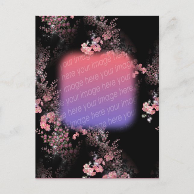 Elegant Rosa Flowers Fotovykort Vykort (Framsida)