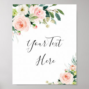 Elegant Rosa Flowers Personligt bröllp Poster