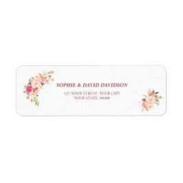 Elegant Rosa  Flowers Returadress Returadress Etikett