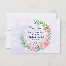 Elegant Rosa Flowers Tack Bröllop