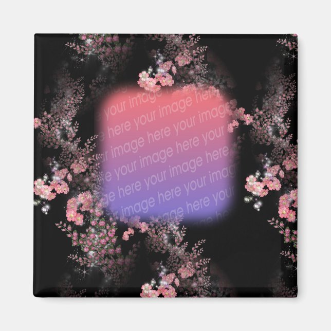 Elegant Rosa Flyttar ditt fotonät Magnet (Framsidan)