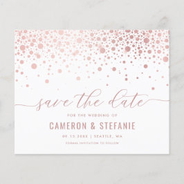 Elegant Rosa Foil Confetti White Spara datum