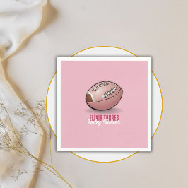 Elegant Rosa Football Baby Shower Pappersservett