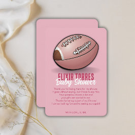 Elegant Rosa Football Baby Shower Tack Kort
