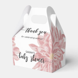 Elegant Rosa för vattenfärg Chrysanthemum Baby Sho Presentaskar
