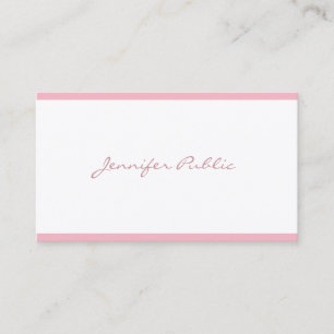 Elegant Rosa Freehand Script Plain Sleek Luxury Visitkort