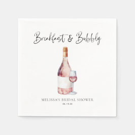 Elegant rosa frukost & bubblig bröllopsfest pappersservett