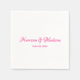 Elegant Rosa Fuchsia Anpassningsbar Script Namn Br Pappersservett