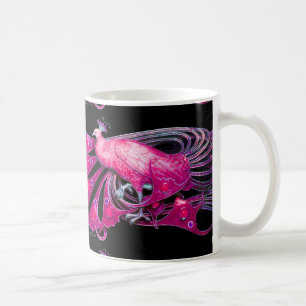 ELEGANT ROSA FUCHSIA PEACOCK JEWEL KAFFEMUGG