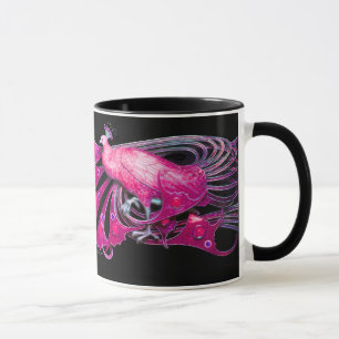 ELEGANT ROSA FUCHSIA PEACOCK JEWEL MUGG